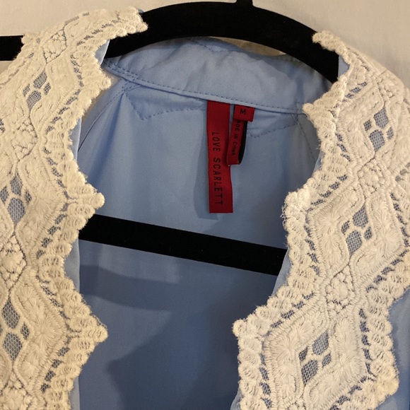 ✨ Blue Cold Shoulder Top - Picture 3 of 5